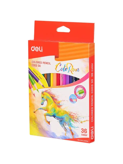 Карандаши цветные Deli ColoRun тополь 36 цв/наб EC00330