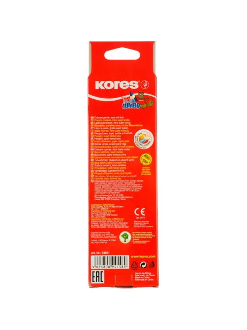 Карандаши цветные 2цв 3-гран,двустор Kores JUMBO 94851
