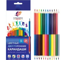 Карандаши цветные шестигран.двусторон.Классика 12шт/24цв.33С 2190-08 набор