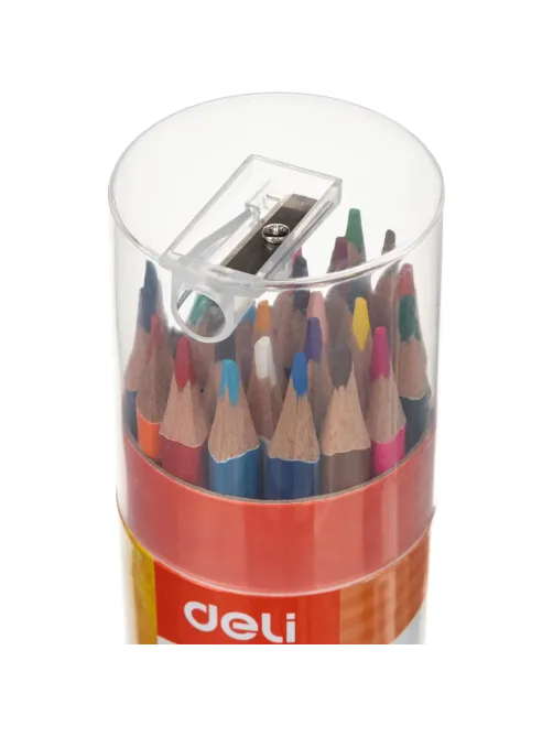 Карандаши цветные Deli EC00327 ColoRun 3-гран. 24цв/наб точилка карт.тубус