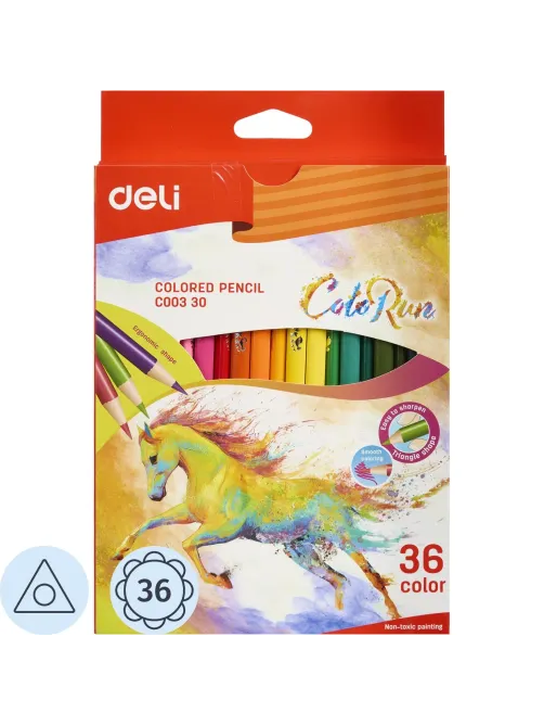 Карандаши цветные Deli ColoRun тополь 36 цв/наб EC00330