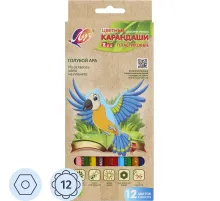 Карандаши цветные шестигранные ZOO 12 цв. (пластиковые) 29С 1740-08
