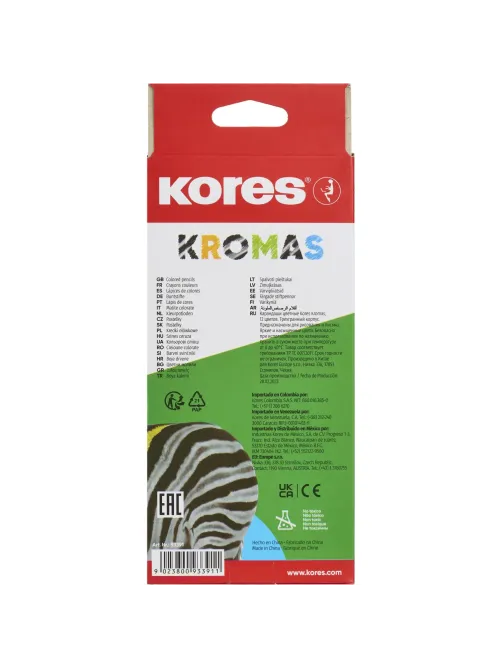 Карандаши цветные 12цв 3-гран Kores Kromas 93391
