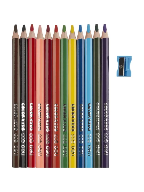 Карандаши цветные Deli EC00600 Color Kids трехгран. 12цв/наб. Jumbo