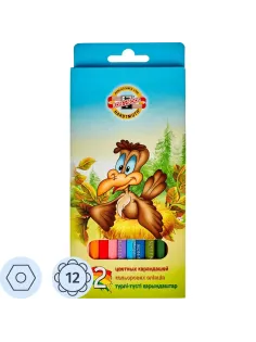 Карандаши цветные 12цв 6-гран Koh-I-Noor BIRDS 3352 3552