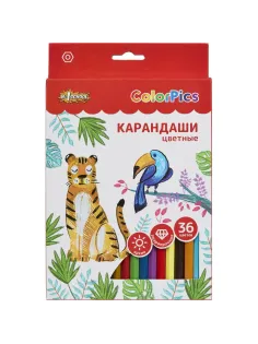 Карандаши цветные 36 цв 6-гран ColorPics в наборе