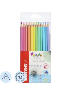 Карандаши цветные 12 цв. 3-гран, Kores Kolores Pastel, 93311
