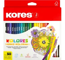 Карандаши цветные 50 цв. 3-гран.Kores 93350