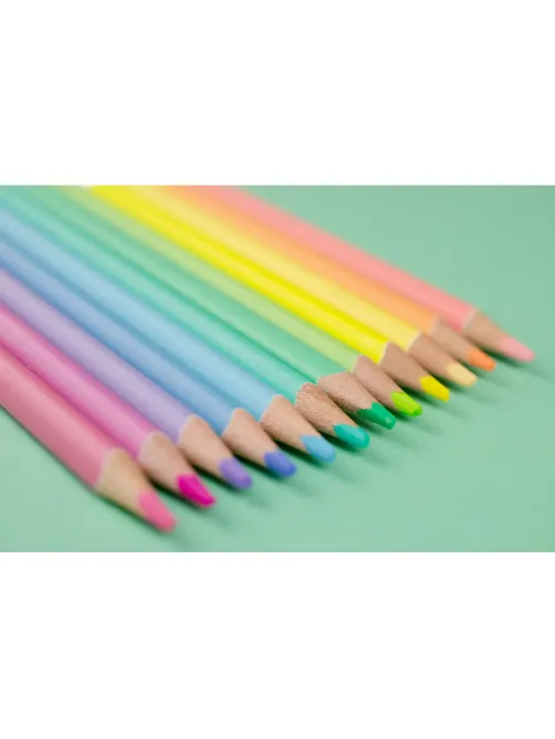 Карандаши цветные 12 цв. 3-гран, Kores Kolores Pastel, 93311