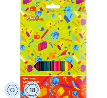 Карандаши цветные 18цв. 6-гран Отличник