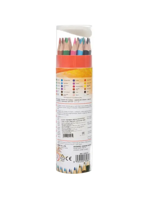 Карандаши цветные Deli EC00327 ColoRun 3-гран. 24цв/наб точилка карт.тубус