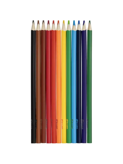 Карандаши цветные 12 цветов Комус Класс ColorPics, трехгранные