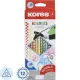 Карандаши цветные 12 цв. 3-гран, стираемые Kores Kolores MagiK, 93315