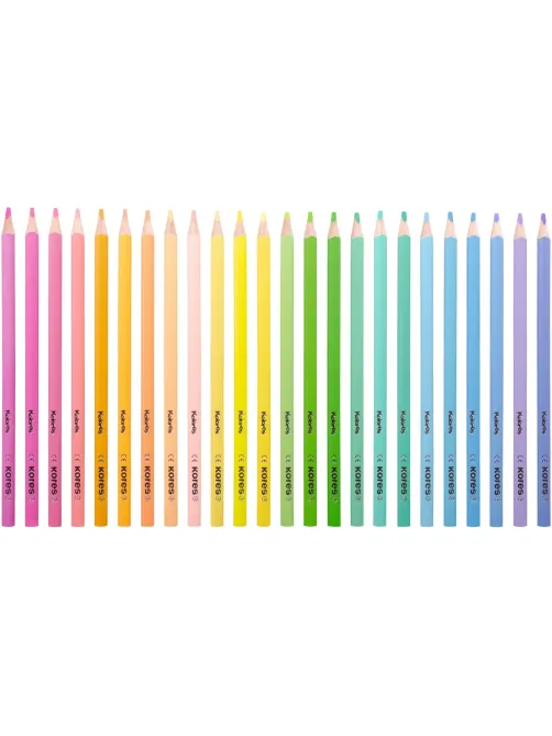 Карандаши цветные 24 цв. 3-гран, Kores Kolores Pastel, 93321