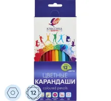 Карандаши цветные 12 цв, 6-гран, ЛУЧ Классика, 29С 1710-08