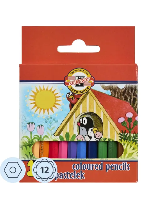 Карандаши цветные KOH-I-NOOR короткие Крот 12 цв/наб 3622012046KSNN