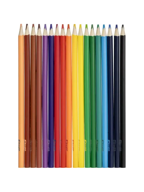 Карандаши цветные 18 цветов Комус Класс ColorPics, трехгранные