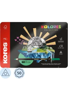 Карандаши цветные Kores Kolores 3-гран 3мм 50 цв/наб в металл.коробке 93351