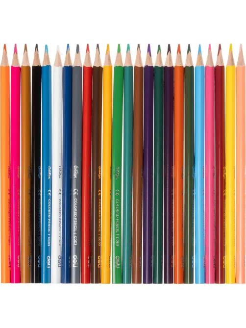 Карандаши цветные Deli EC00327 ColoRun 3-гран. 24цв/наб точилка карт.тубус