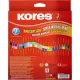 Карандаши цветные 48цв 24шт 3-гран,двустор с точилкой Kores 93224.