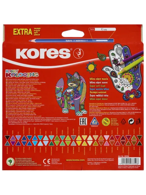 Карандаши цветные 50 цв. 3-гран.Kores 93350