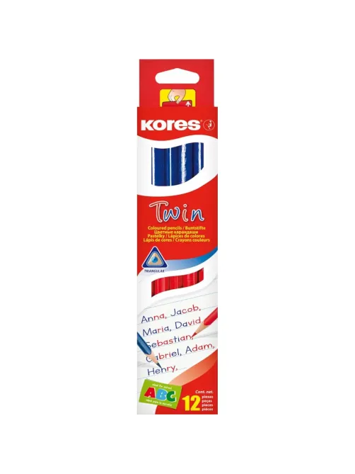 Карандаши цветные 2цв 3-гран,двустор Kores 94871.01