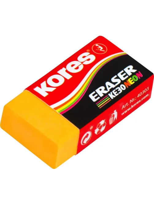 Ластик Kores цветной, 40x21x10mm в дисплей-боксе, цвет в асс 40303