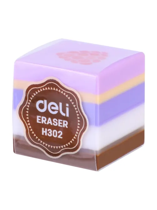 Ластик Deli EH302 25х25х25 мм, ПВХ, ассорти