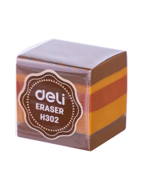 Ластик Deli EH302 25х25х25 мм, ПВХ, ассорти