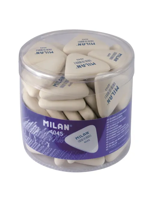 Ластик каучуковый Milan 4045, треугольный, белый