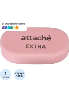 Ластик овальный Attache Extra, нат.каучук, 45x28x10мм, пастельн.ассорти