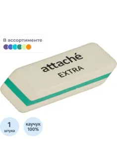 Ластик скошенный Attache Extra, нат.каучук, 50x19x8мм, ассорти