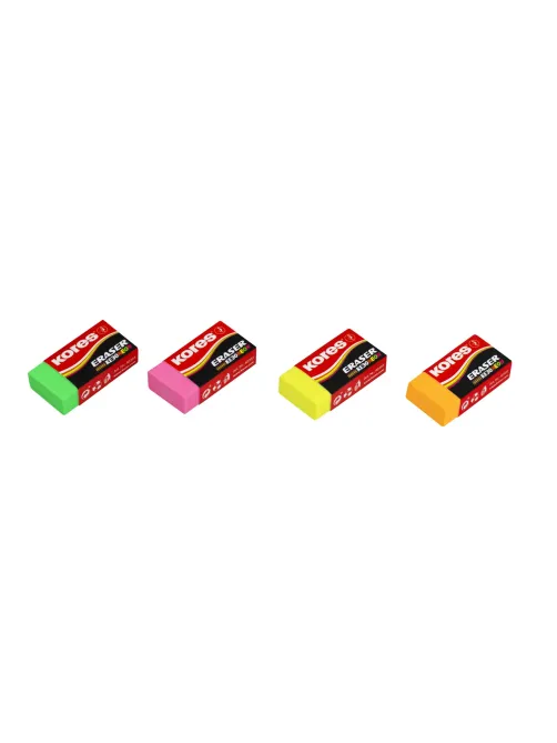 Ластик Kores цветной, 40x21x10mm в дисплей-боксе, цвет в асс 40303