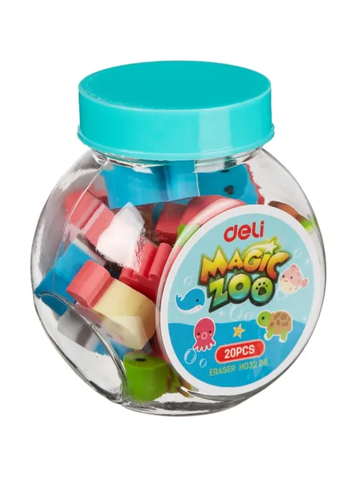 Ластик Deli EH03206 термопластичный каучук, ассорти, 20 шт./упак