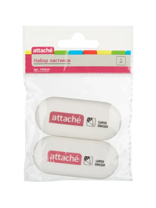 Ластик Attache, овальная форма 2 шт.в уп.