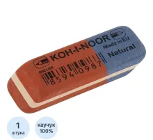 Ластик KOH-I-NOOR 6521/80, 41х14х8мм для графита и чернил сине-красный