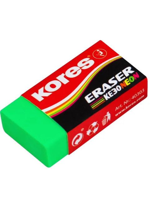Ластик Kores цветной, 40x21x10mm в дисплей-боксе, цвет в асс 40303