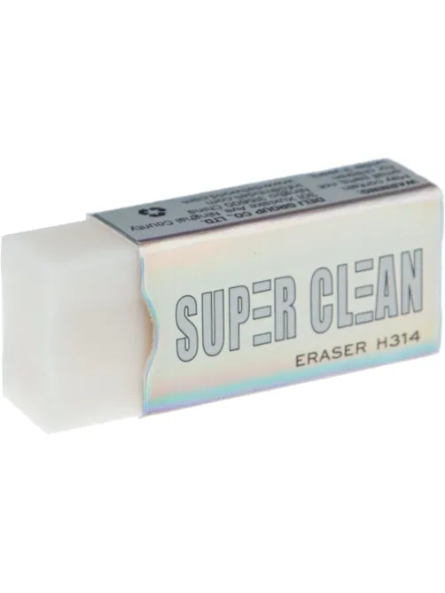 Ластик Deli EH314 41x17x11 мм Super Clean ПВХ белый