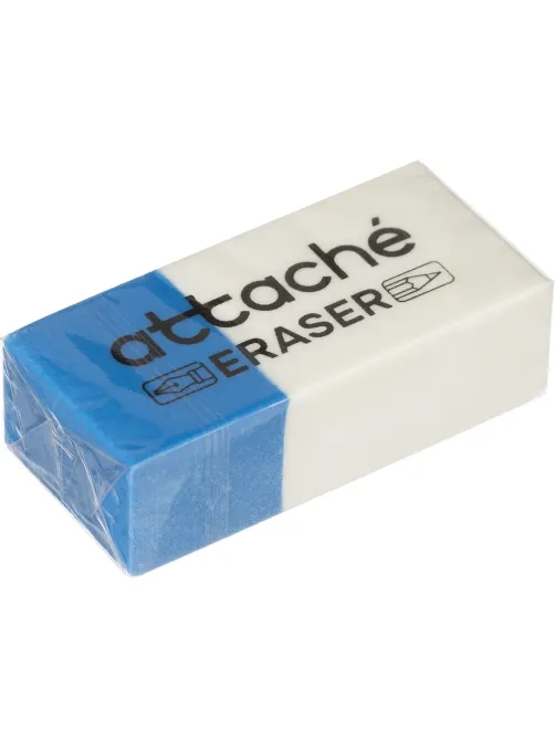 Ластик прямоугольный Attache 39x17x12,термопл.кауч,син/бел,д/ручки и каранд