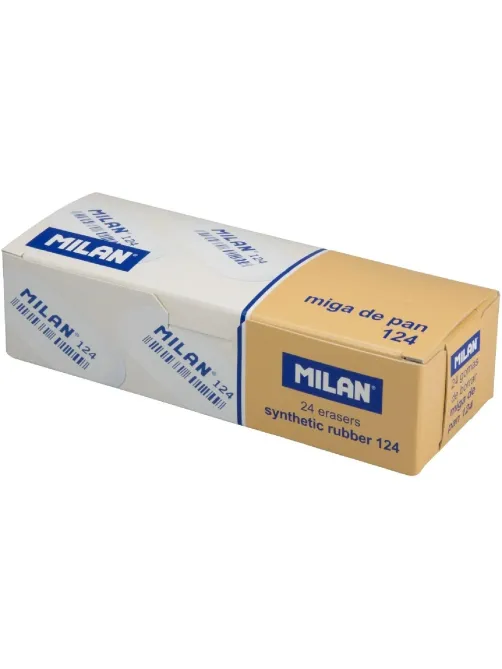 Ластик каучуковый Milan 124 овальный для стирания графита, цв. в ассорт