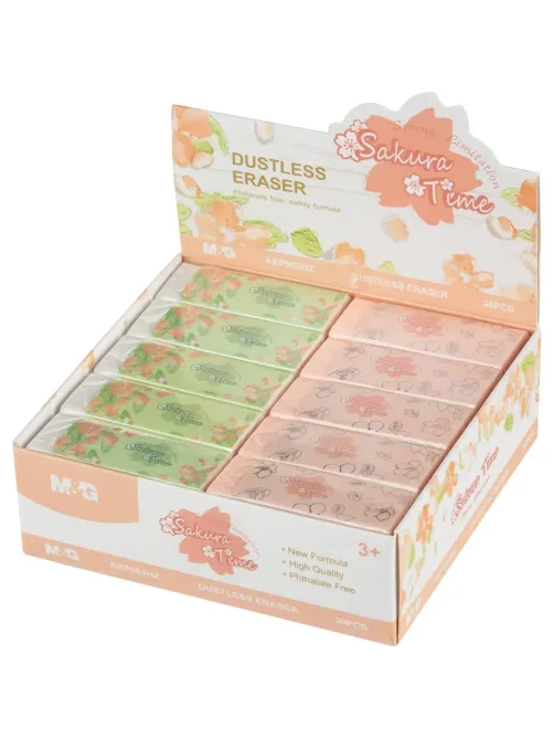 Ластик прямоугольный M&G Sakura, 45x20x11мм, термопласт каучук, в ассорт