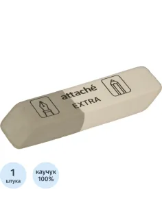 Ластик скошенный Attache Extra, нат.каучук, 54x14x8мм, д/ручки и карандаша