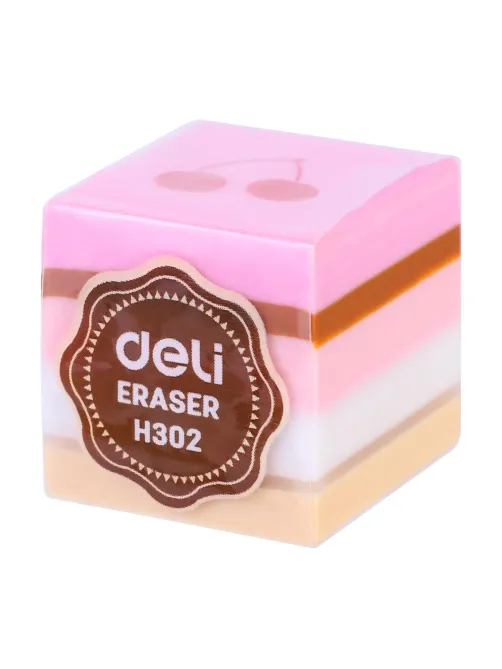 Ластик Deli EH302 25х25х25 мм, ПВХ, ассорти