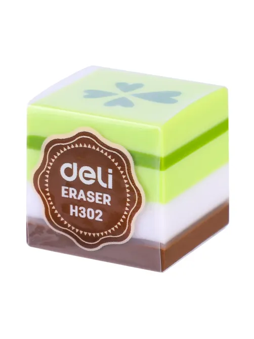 Ластик Deli EH302 25х25х25 мм, ПВХ, ассорти