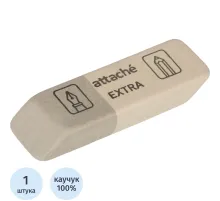 Ластик скошенный Attache Extra, нат.каучук, 41x14x8мм, д/ручки и карандаша