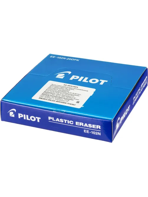 Ластик PILOT EE102/EE102N  винил,карт.держатель,цв.белый, Япония,61х22х12мм