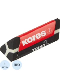 Ластик Kores TRINO треугольный, черный, ПВХ, 40504