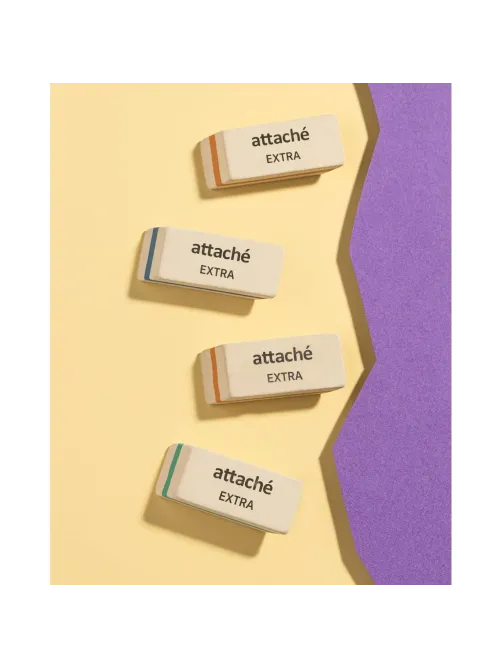 Ластик скошенный Attache Extra, нат.каучук, 50x19x8мм, ассорти