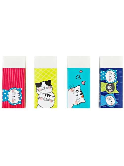 Ластик прямоугольный M&G So Many Cats, 43x18x12 мм, ПВХ, белый, уп ассорти