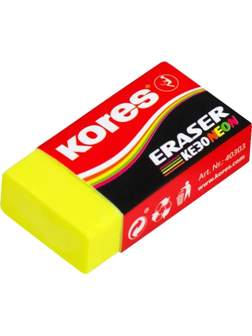 Ластик Kores цветной, 40x21x10mm в дисплей-боксе, цвет в асс 40303
